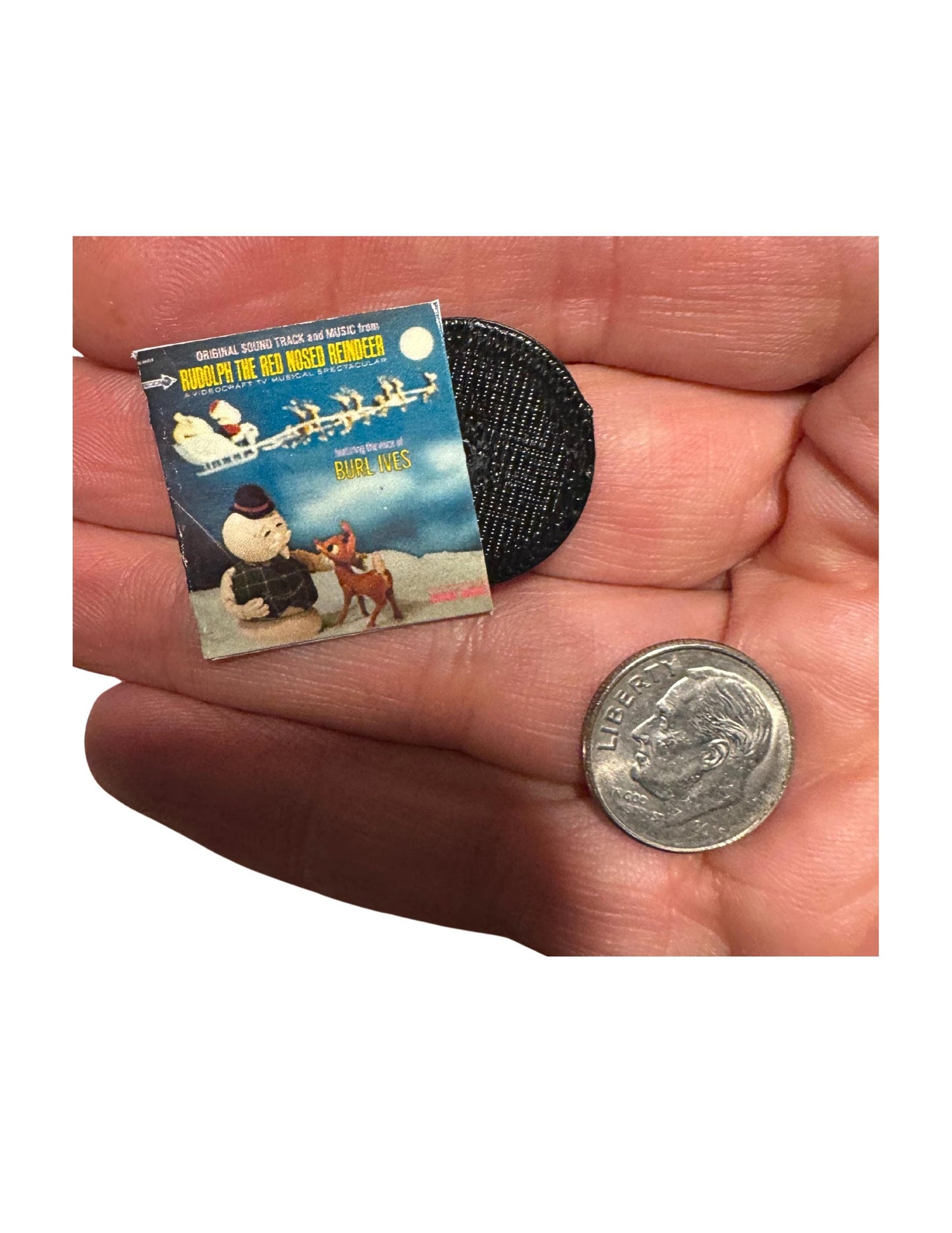 Miniature 1:12 Scale Christmas Classic Animated Movies Vinyl Records Dollhouse Holiday Decor