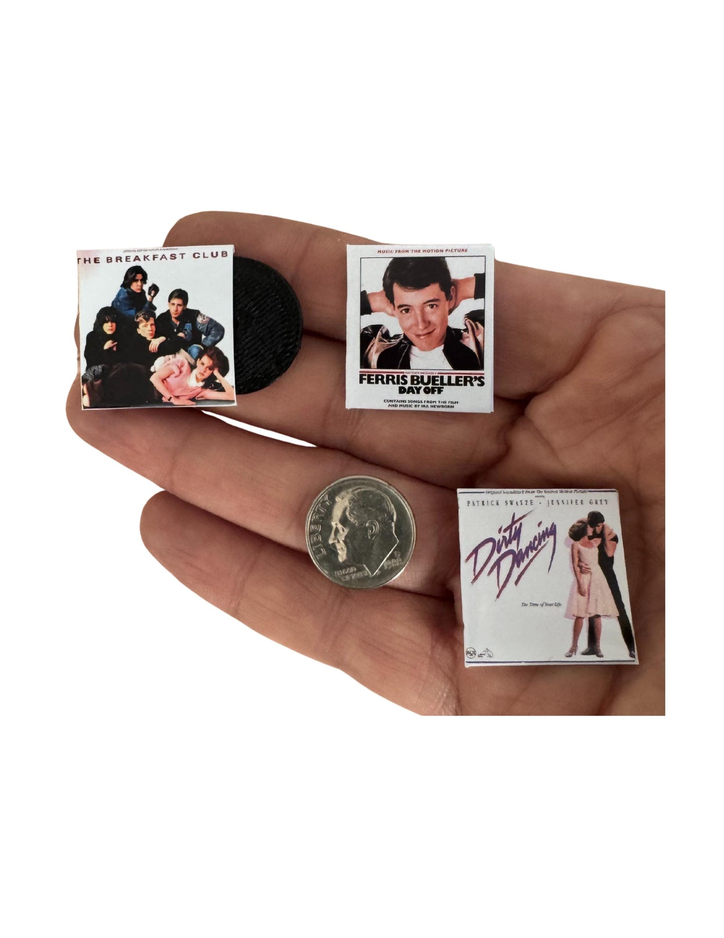 Miniature 1980s Movie Soundtrack Vinyl Records, 1:12 Scale Dollhouse Decor