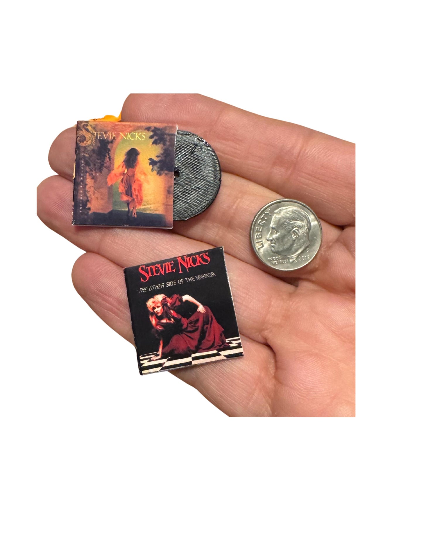 Miniature Stevie Nicks Vinyl Records – 1:12 Scale Dollhouse Music Decor