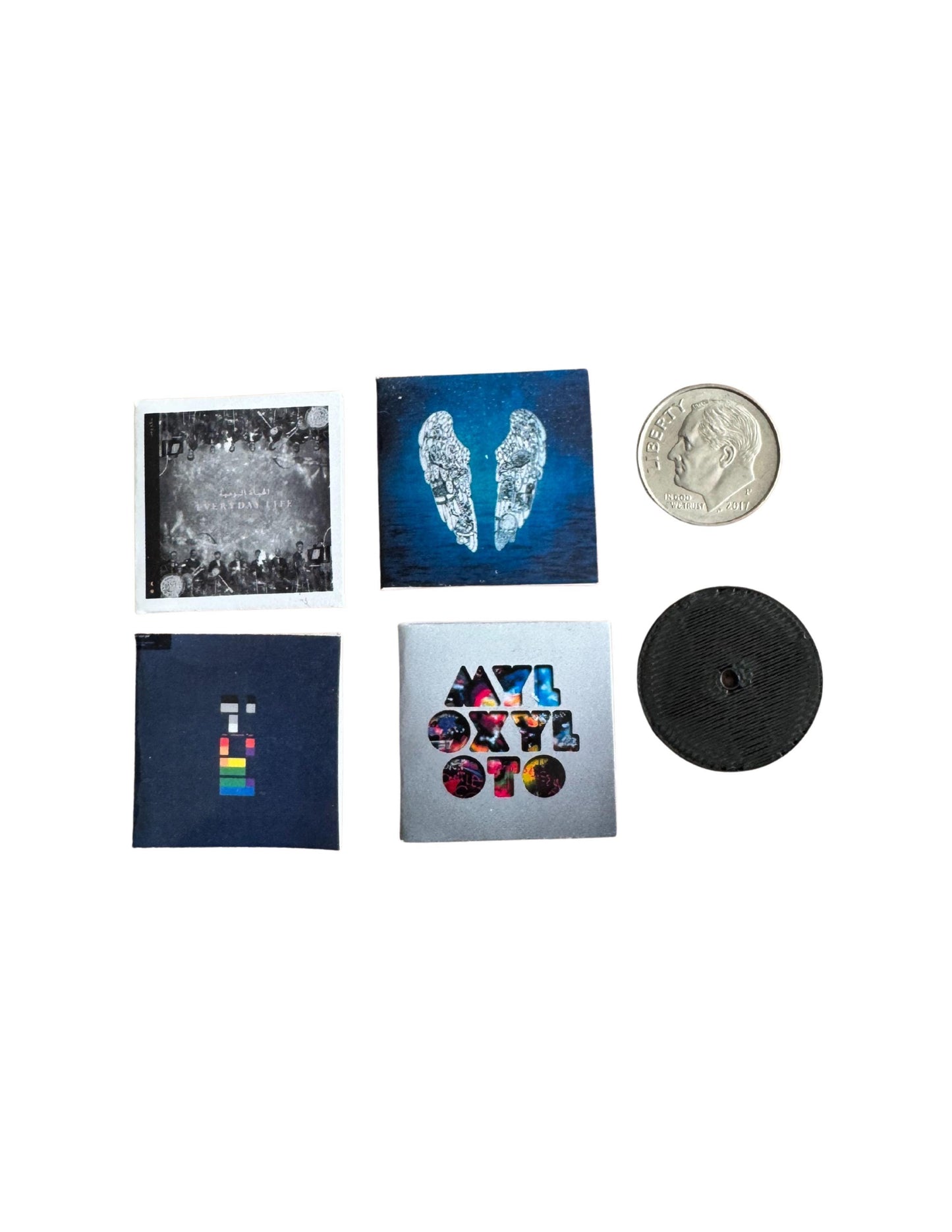 Miniature Coldplay Vinyl Records – 1:12 Scale Dollhouse Collectibles