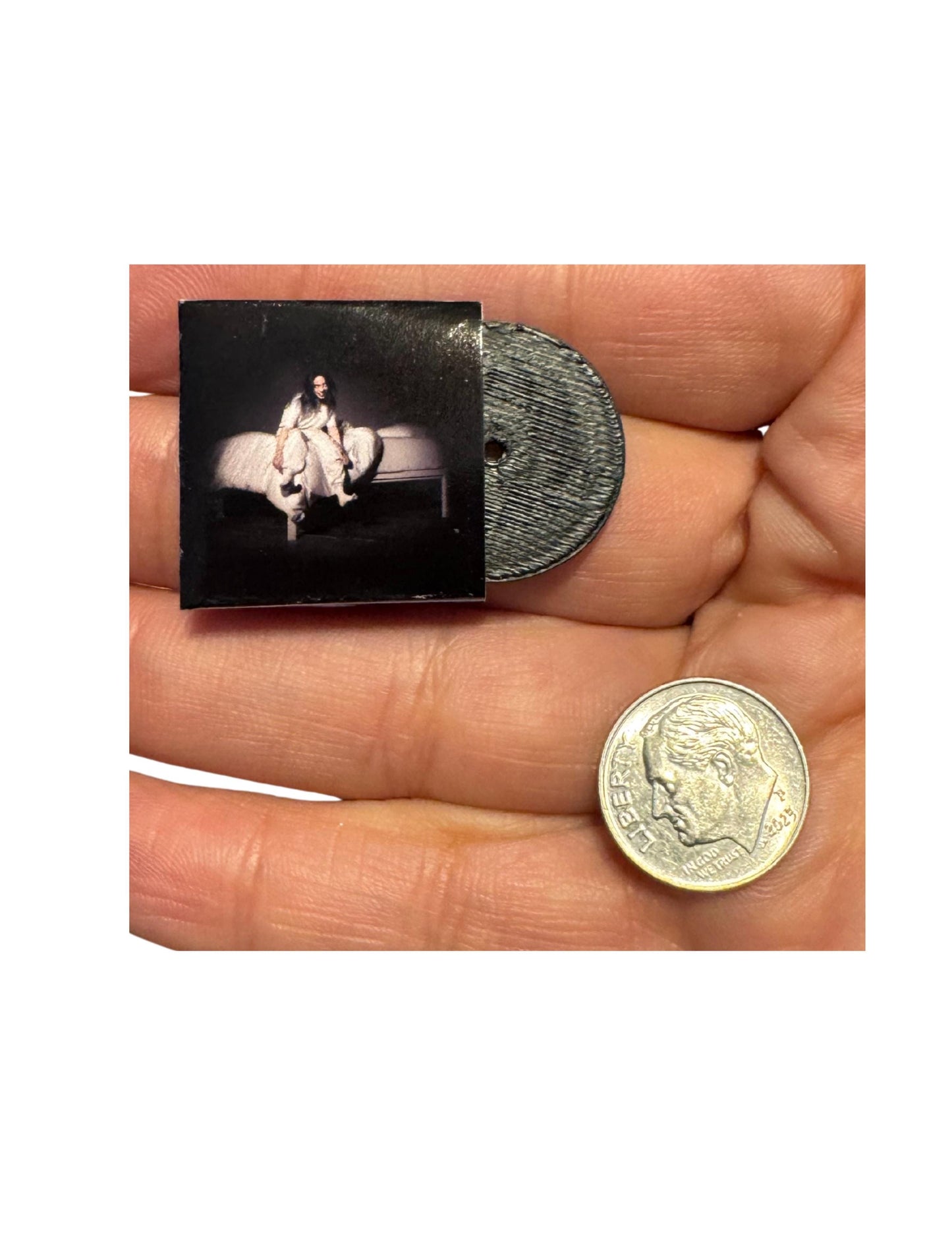 Miniature Billie Eilish Vinyl Albums – 1:12 Scale Collectible Dollhouse Decor
