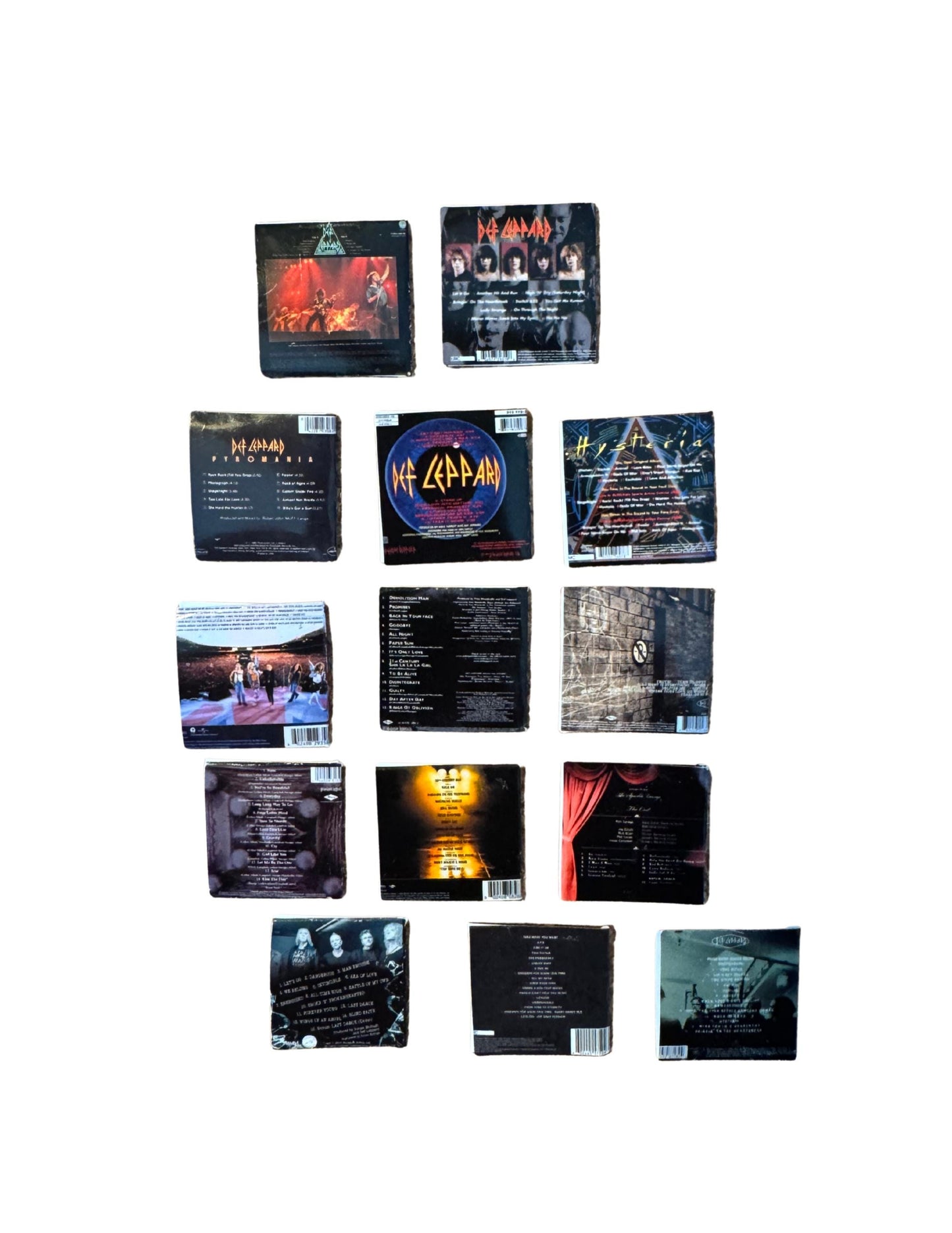 Miniature Def Leppard Vinyl Album Covers, 1:12 Scale Collectible