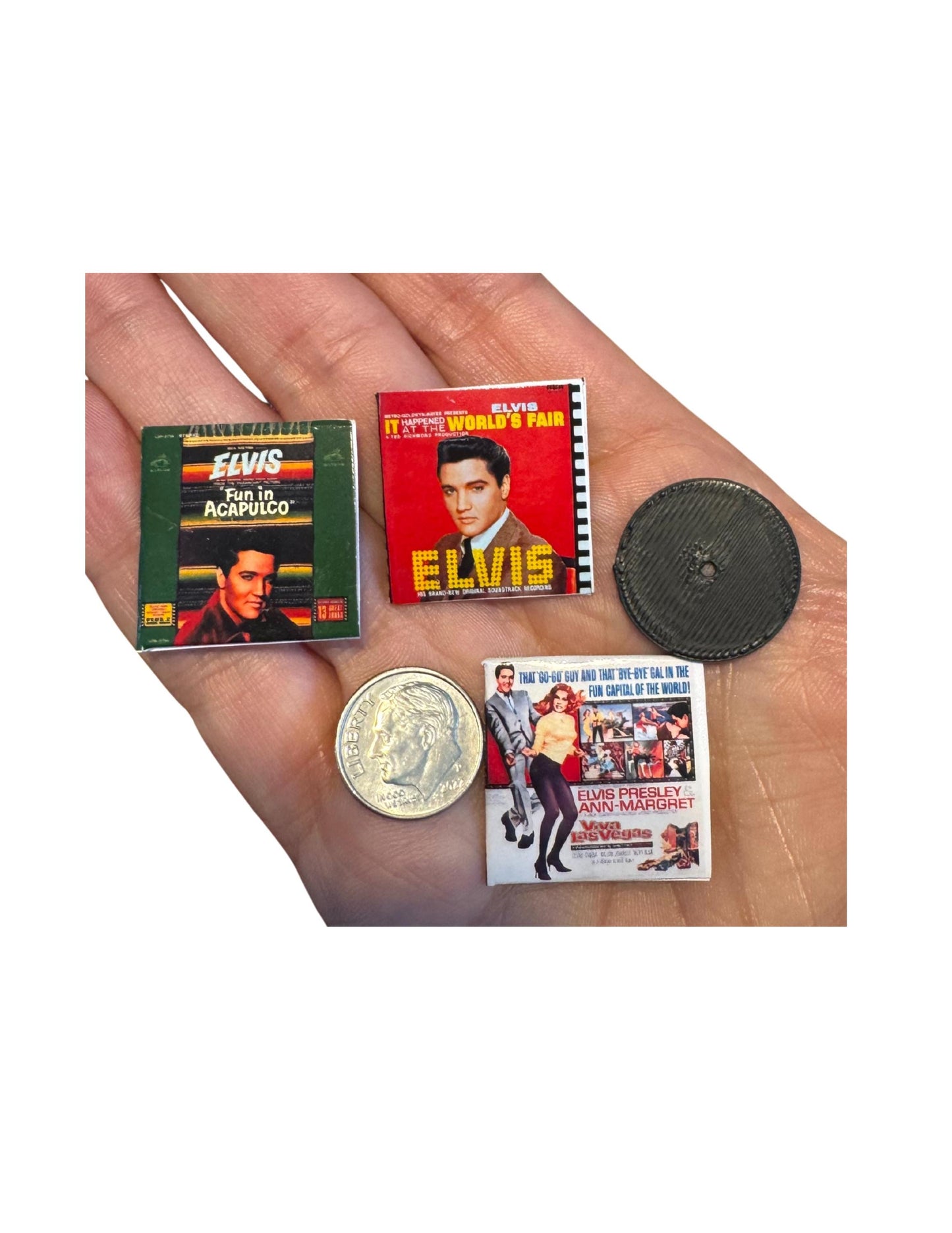 Miniature Elvis Presley Vinyl Records | 1:12 Scale Dollhouse Decor