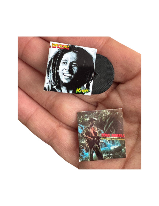 Miniature Bob Marley Vinyl Record Album, 1:12 Scale Dollhouse Collectible