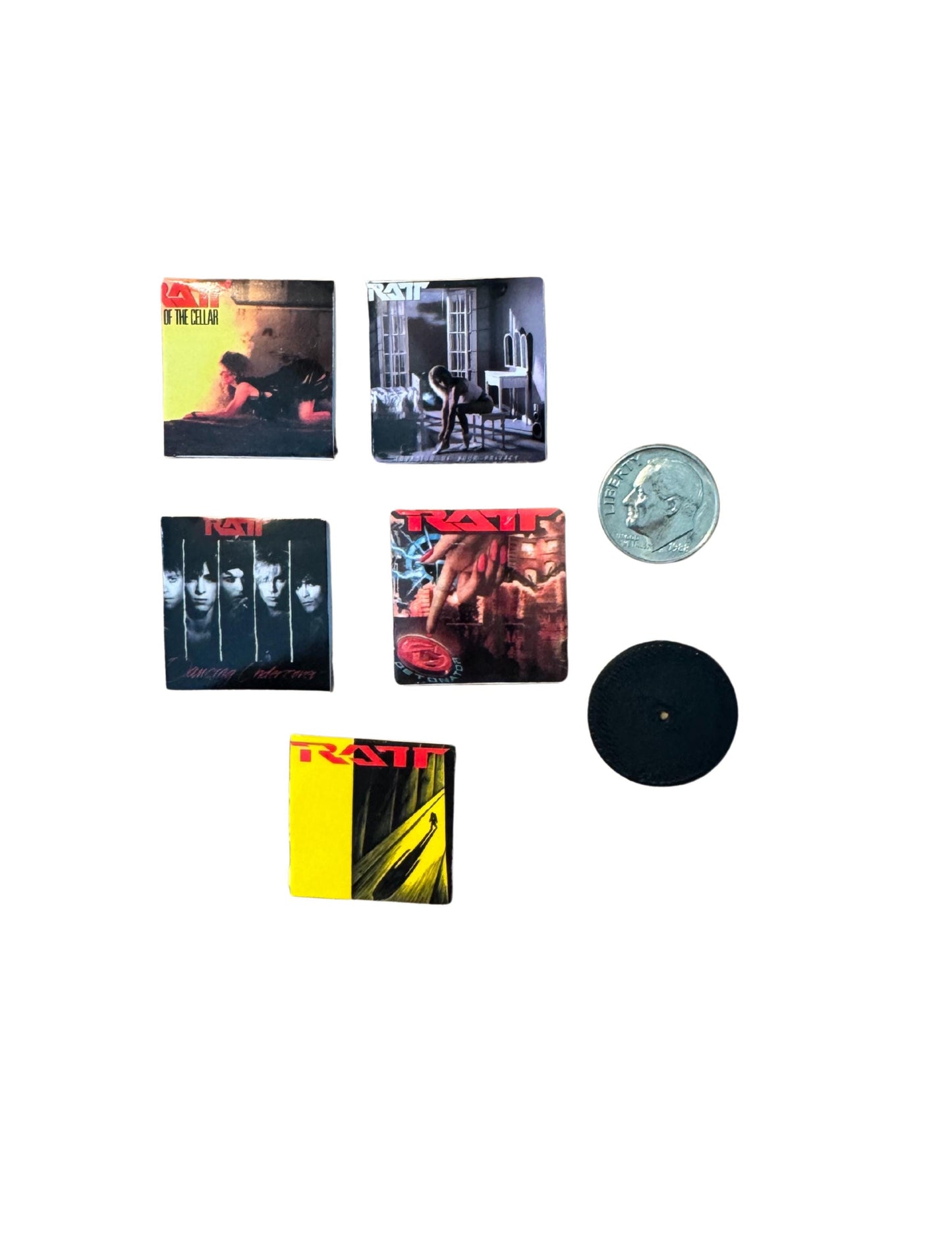 Miniature 1:12 Scale Ratt Vinyl Album Covers Dollhouse Decor