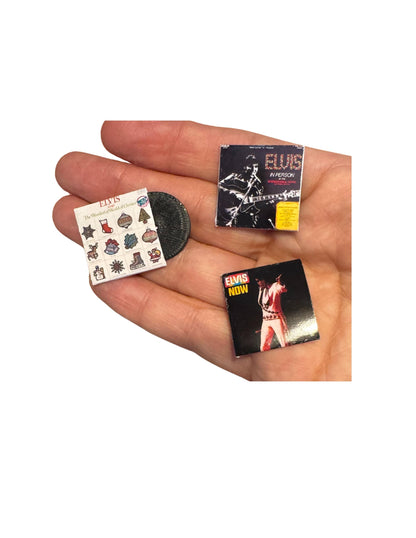 Miniature Elvis Presley Vinyl Records | 1:12 Scale Dollhouse Decor