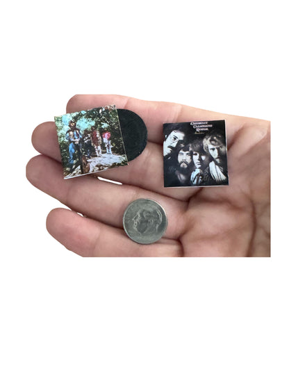 Creedence Clearwater Revival  Miniature CCR Vinyl Records – 1:12 Scale Dollhouse Music Decor