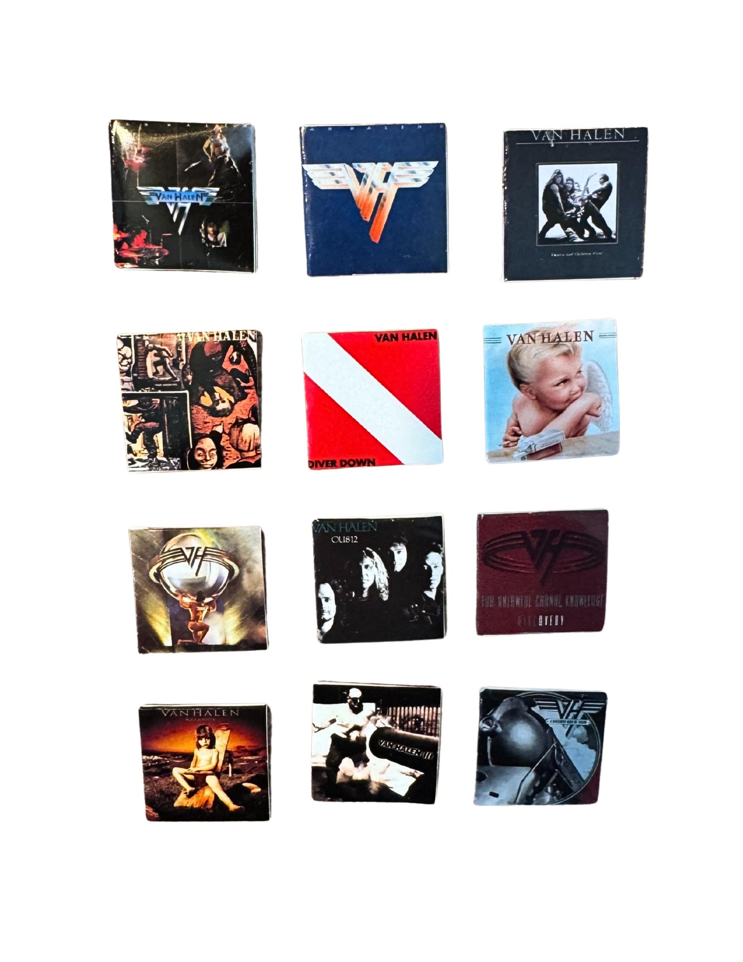 Miniature Van Halen Vinyl Album Covers, 1:12 Scale Collectible Dollhouse Decor