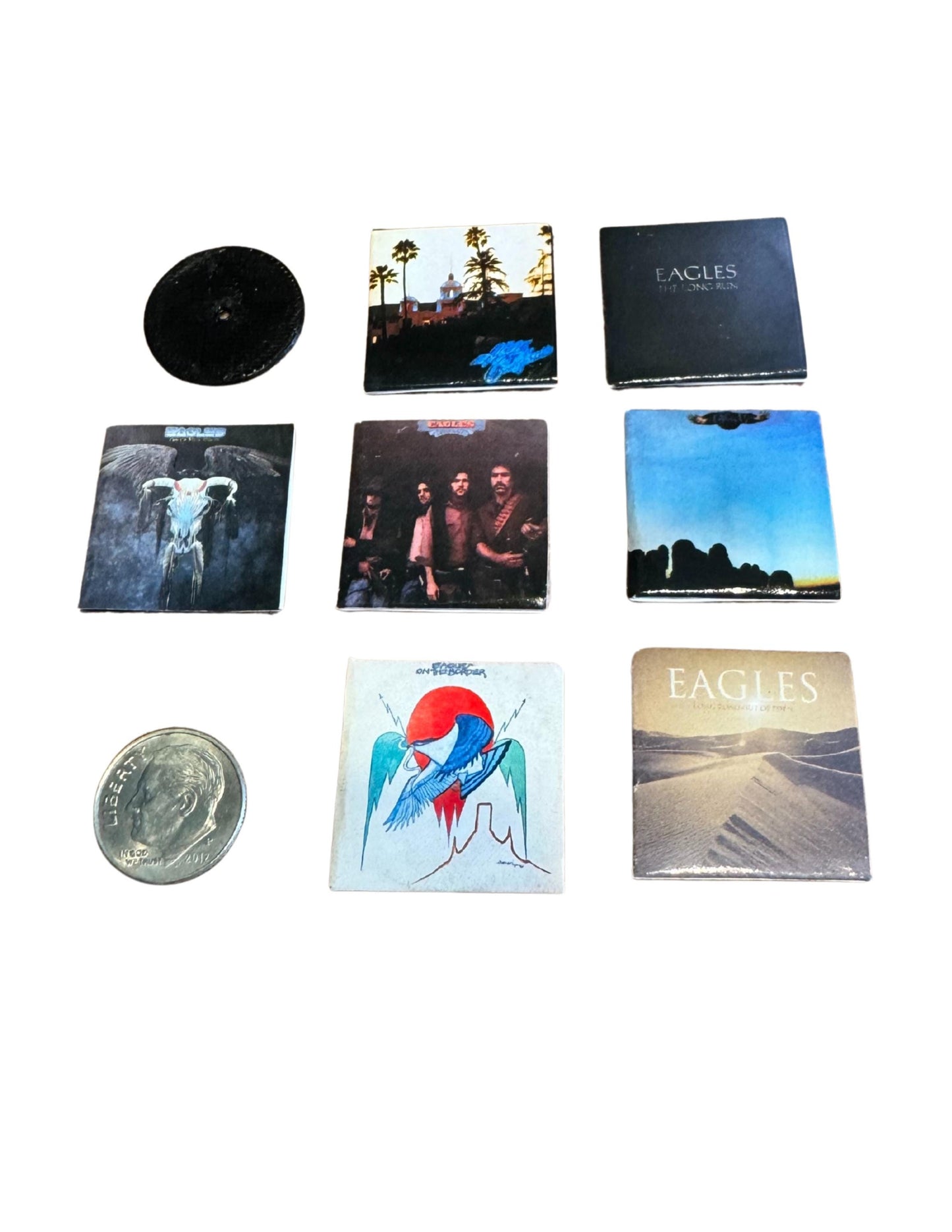 Miniature The Eagles Vinyl Record Set - 1:12 Scale Dollhouse Music Decor