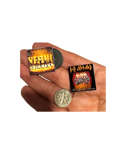 Miniature Def Leppard Vinyl Album Covers, 1:12 Scale Collectible