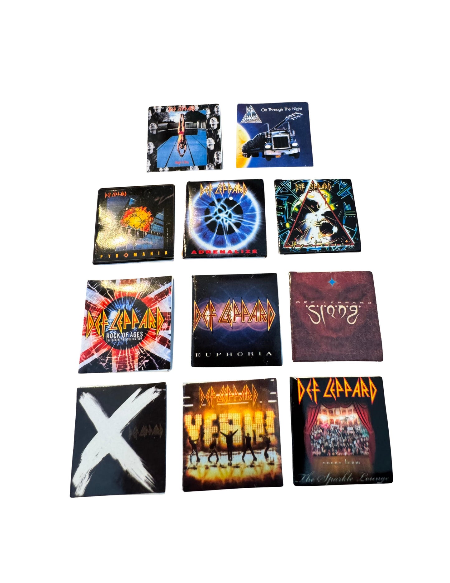 Miniature Def Leppard Vinyl Album Covers, 1:12 Scale Collectible