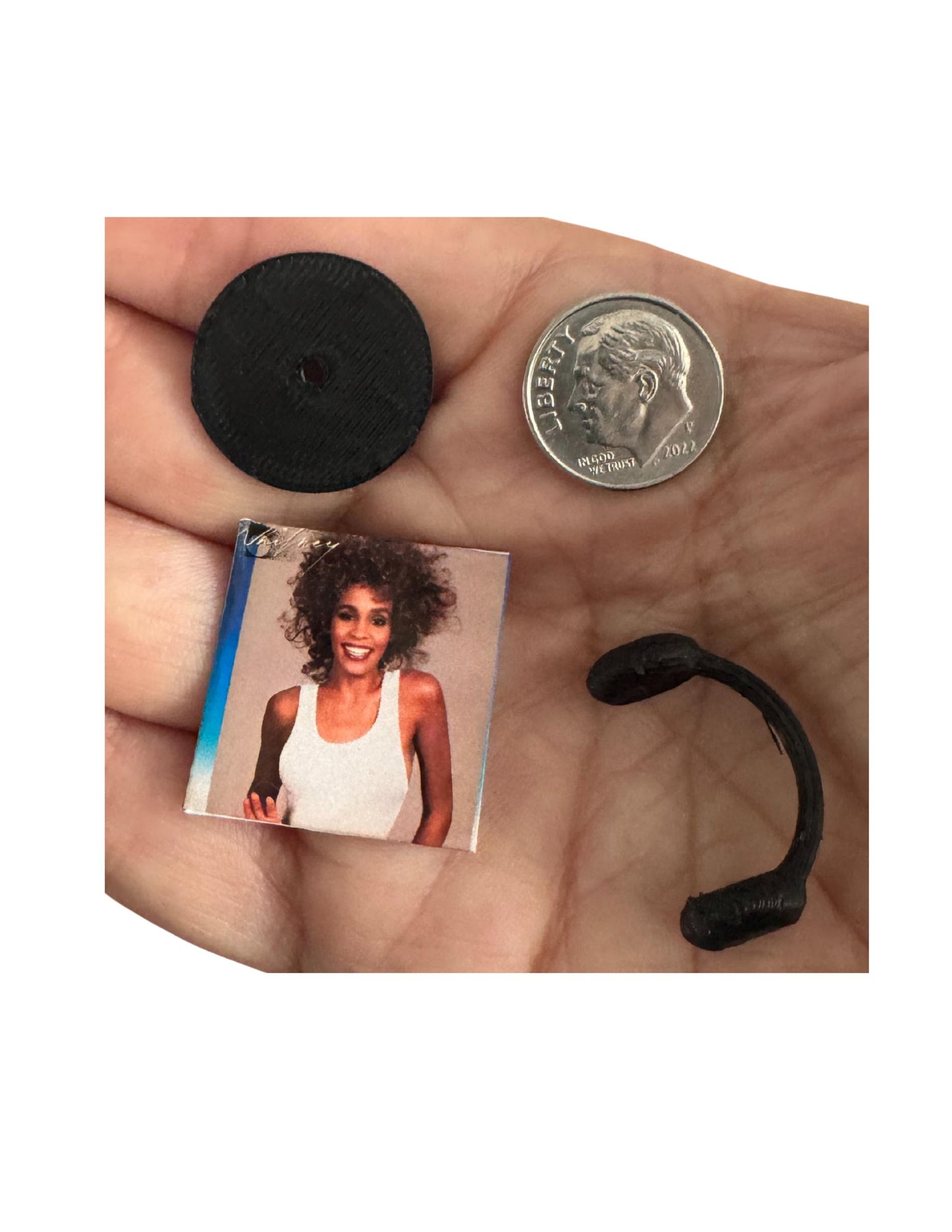 Miniature Whitney Houston Vinyl 1:12 Scale Dollhouse Mini Music Decor