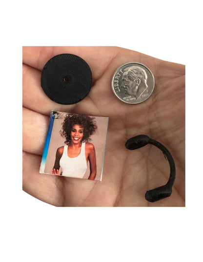 Miniature Whitney Houston Vinyl 1:12 Scale Dollhouse Mini Music Decor