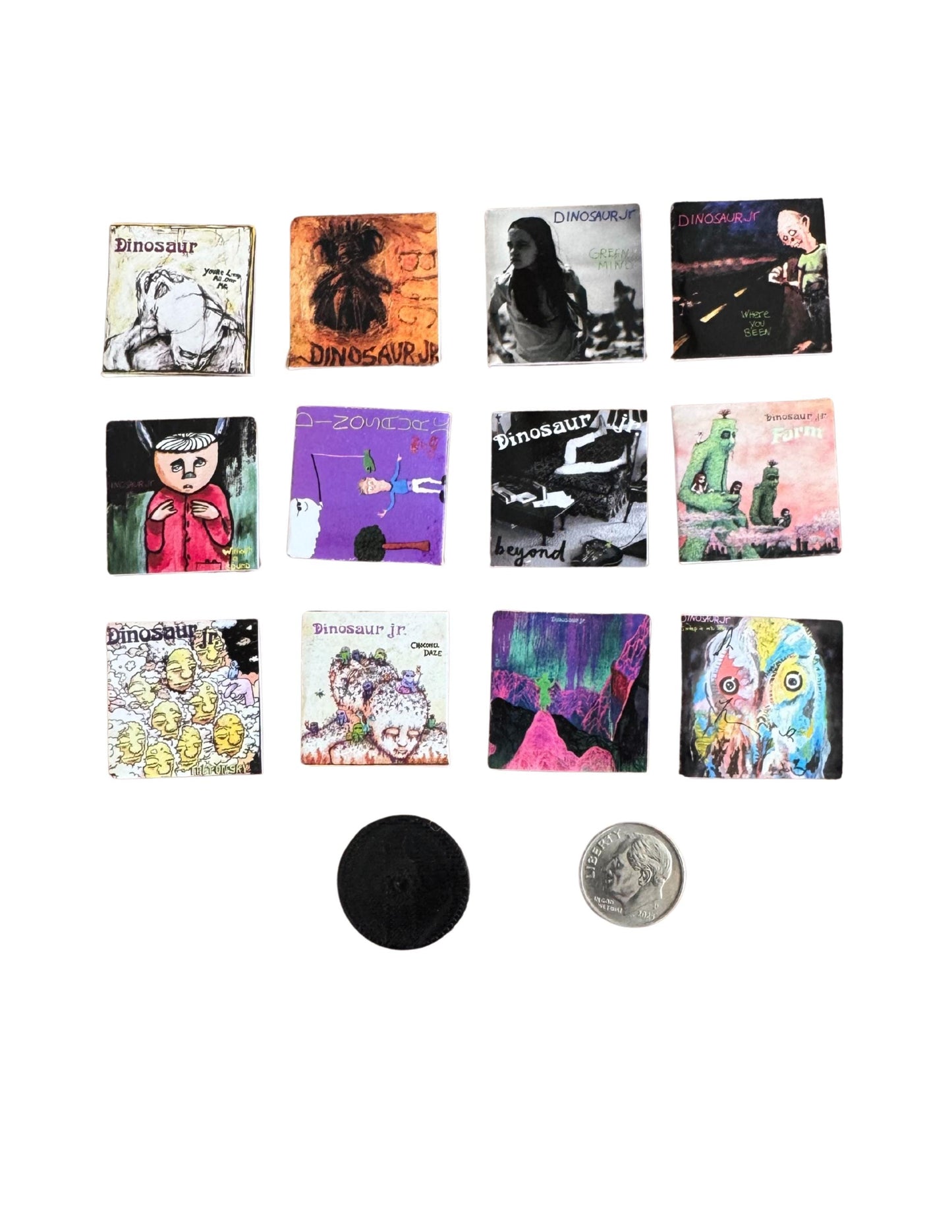 Dinosaur Jr. Miniature Vinyl Albums – 1:12 Scale Dollhouse Music Decor