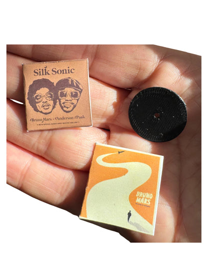 Miniature Bruno Mars Vinyl Records - 1:12 Scale Collectible Albums