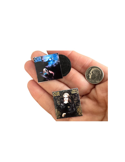 Miniature Ozzy Osbourne Vinyl Record, 1:12 Scale Dollhouse Decor