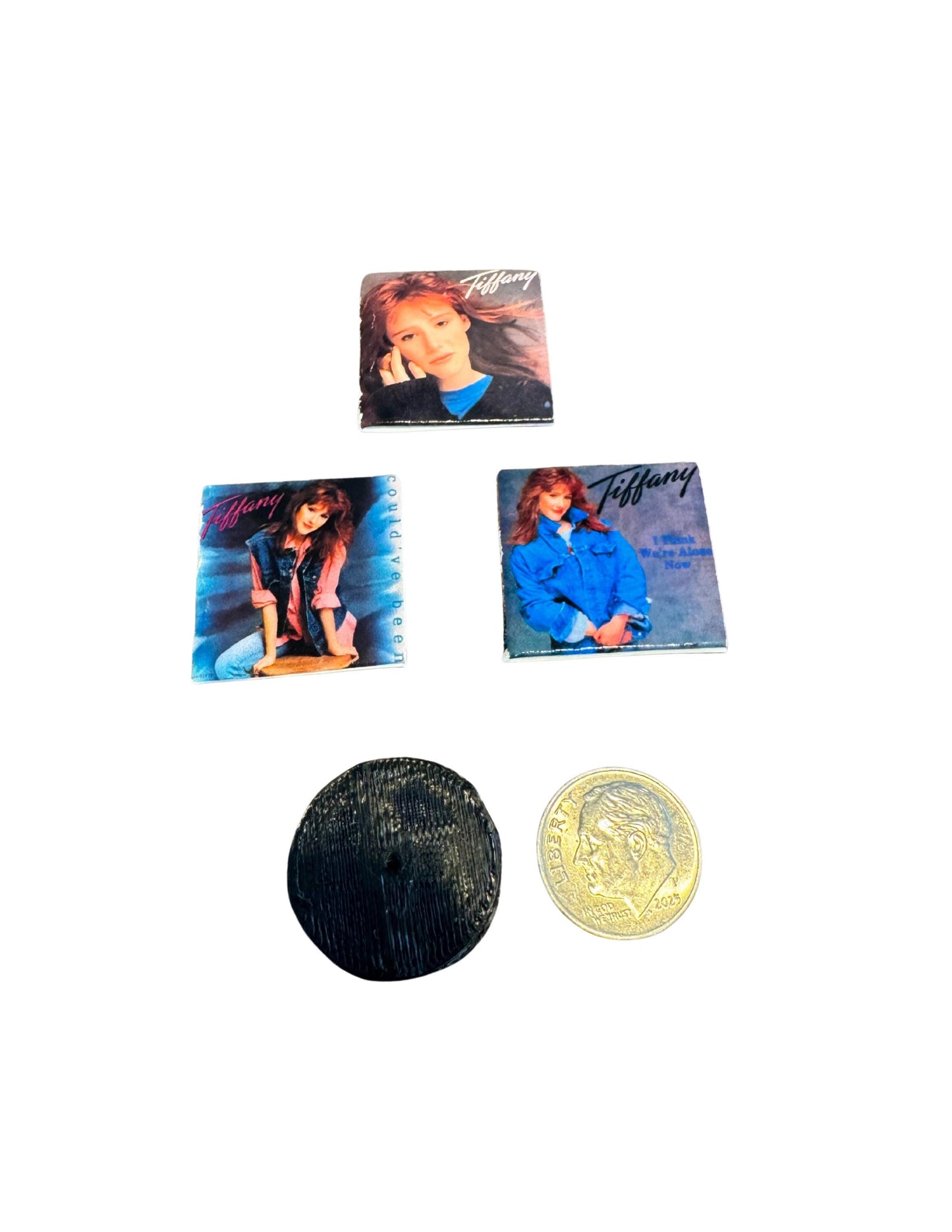 Miniature Tiffany Vinyl Records – 1:12 Scale Dollhouse Music Decor – 1” x 1” Collectible Mini Albums