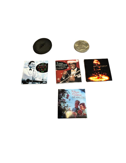 1:12 Scale Miniature Christmas Albums | Holiday Vinyl Records for Dollhouses