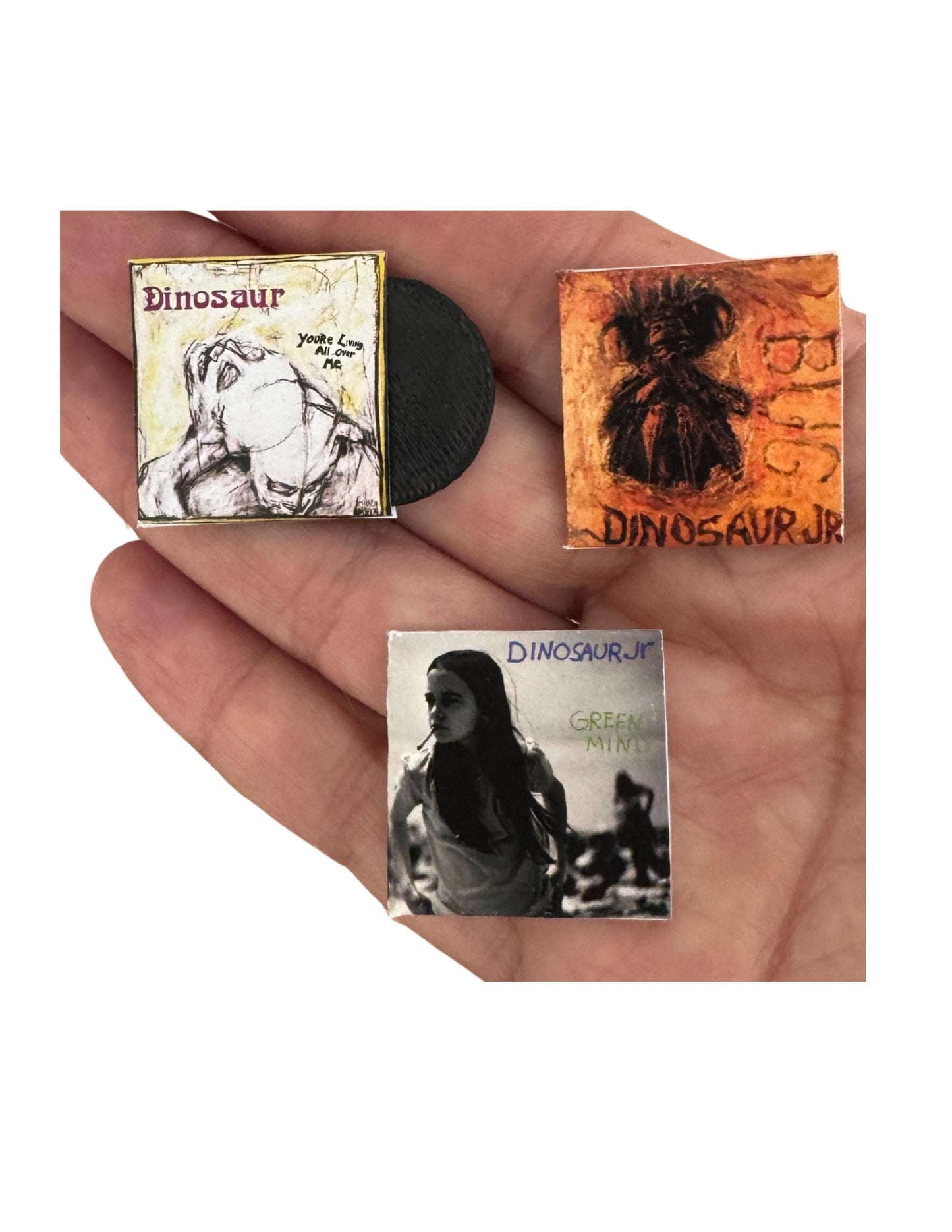 Dinosaur Jr. Miniature Vinyl Albums – 1:12 Scale Dollhouse Music Decor