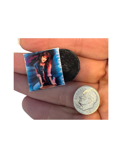 Miniature Tiffany Vinyl Records – 1:12 Scale Dollhouse Music Decor – 1” x 1” Collectible Mini Albums