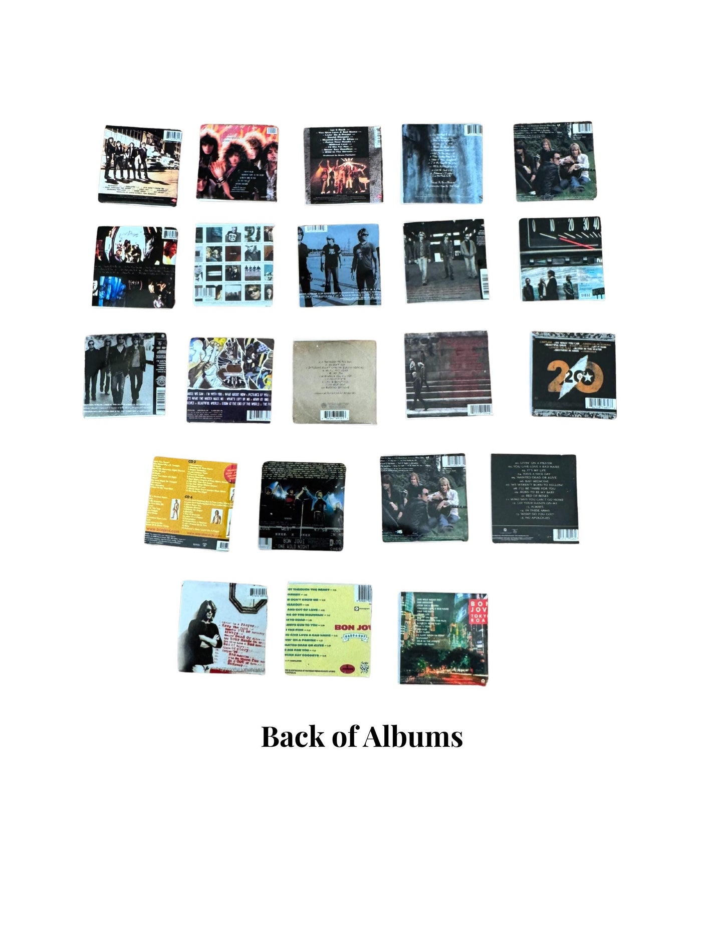 Miniature Bon Jovi Album Covers 1:12 Scale - Dollhouse Rock Decor