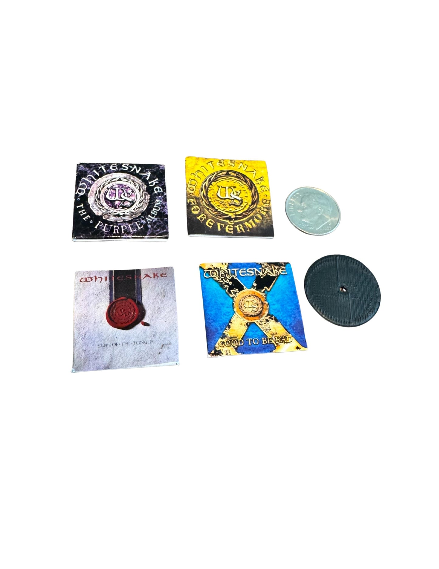 Miniature Whitesnake Vinyl Album Covers, 1:12 Scale Rock Dollhouse Decor