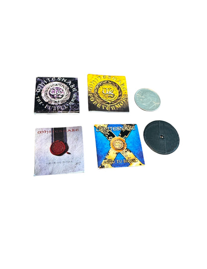 Miniature Whitesnake Vinyl Album Covers, 1:12 Scale Rock Dollhouse Decor