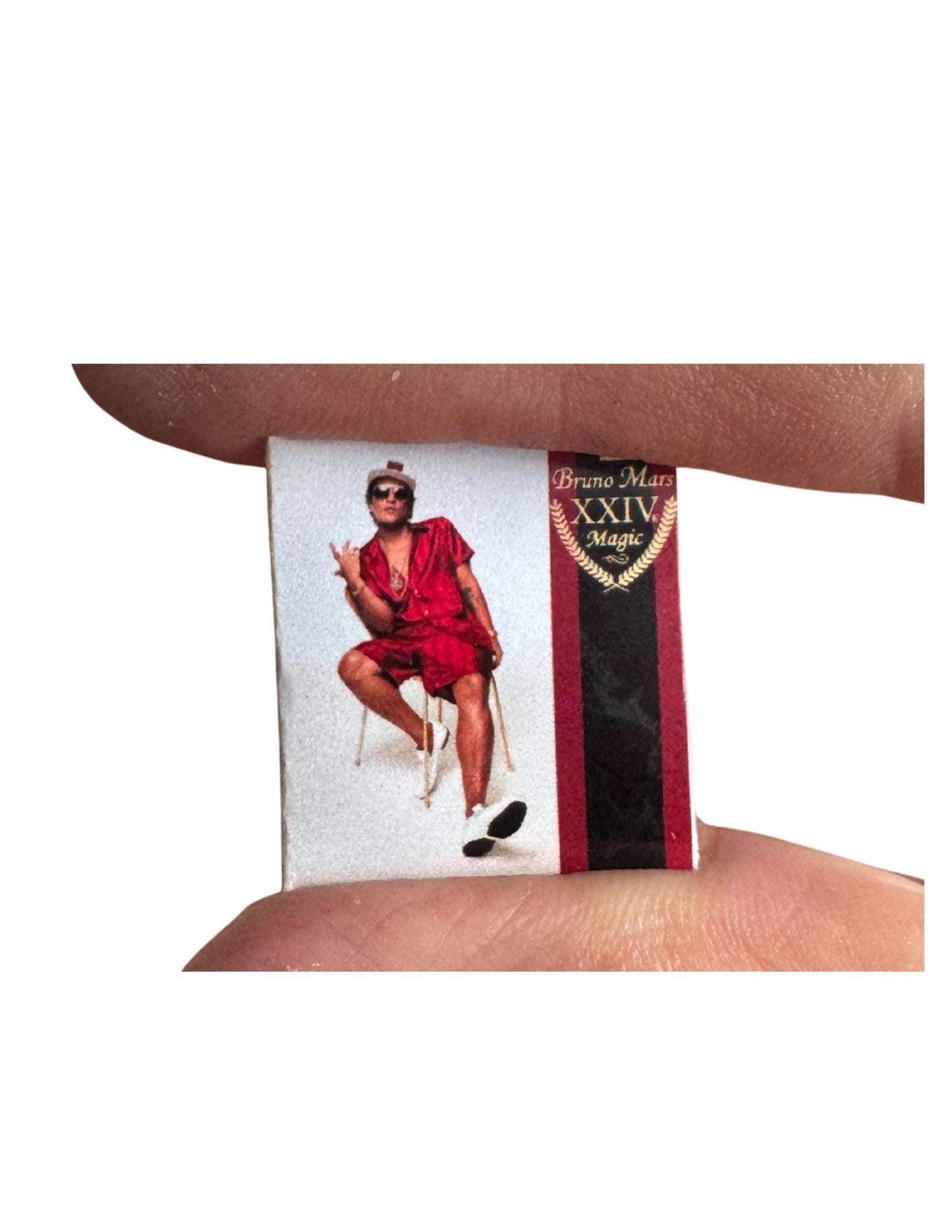 Miniature Bruno Mars Vinyl Records - 1:12 Scale Collectible Albums
