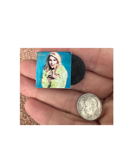 Miniature 1:12 Scale Meghan Trainor Vinyl Album Covers Mini Dollhouse Decor