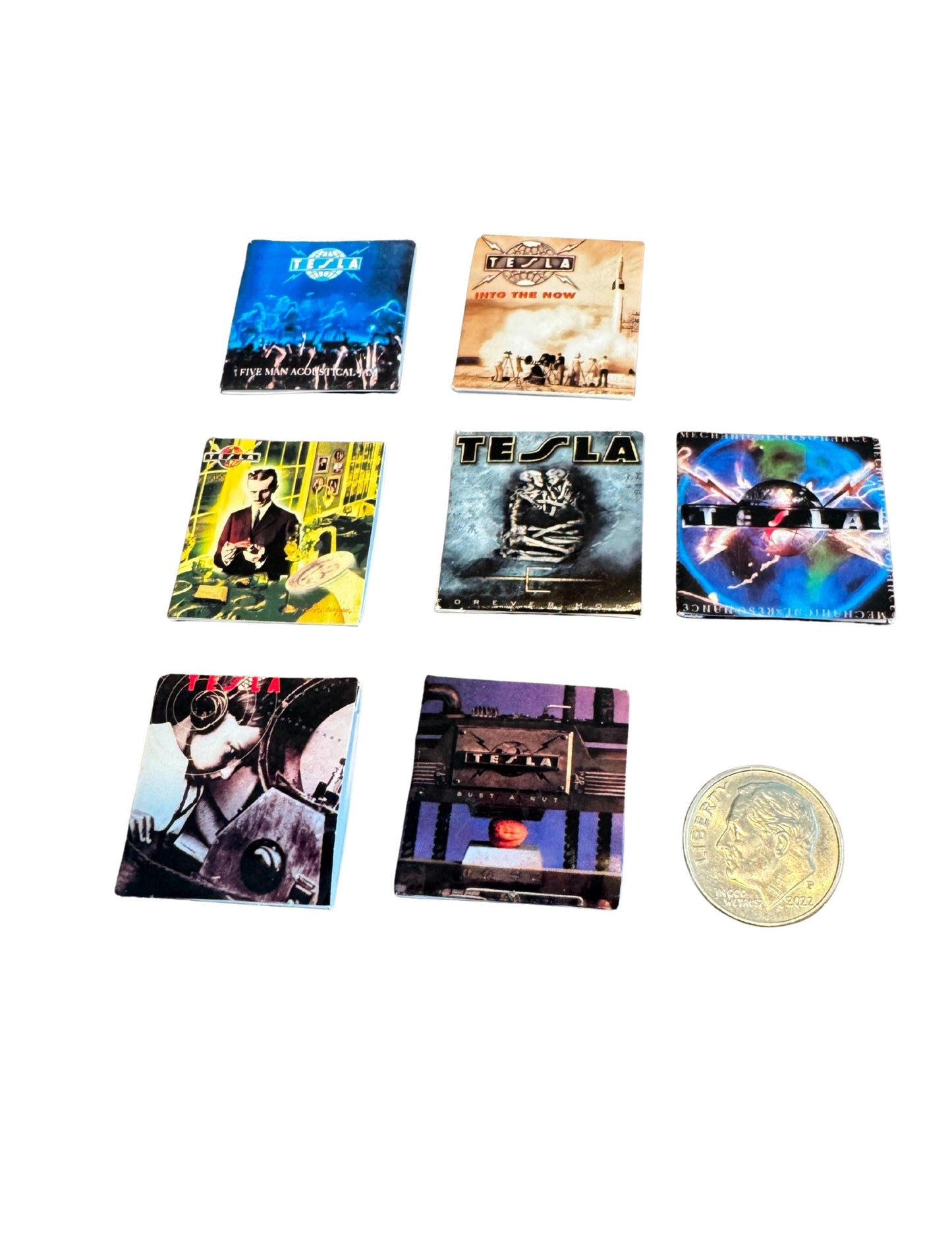 Miniature 1:12 Scale Tesla Vinyl Album Covers Mini Dollhouse Decor