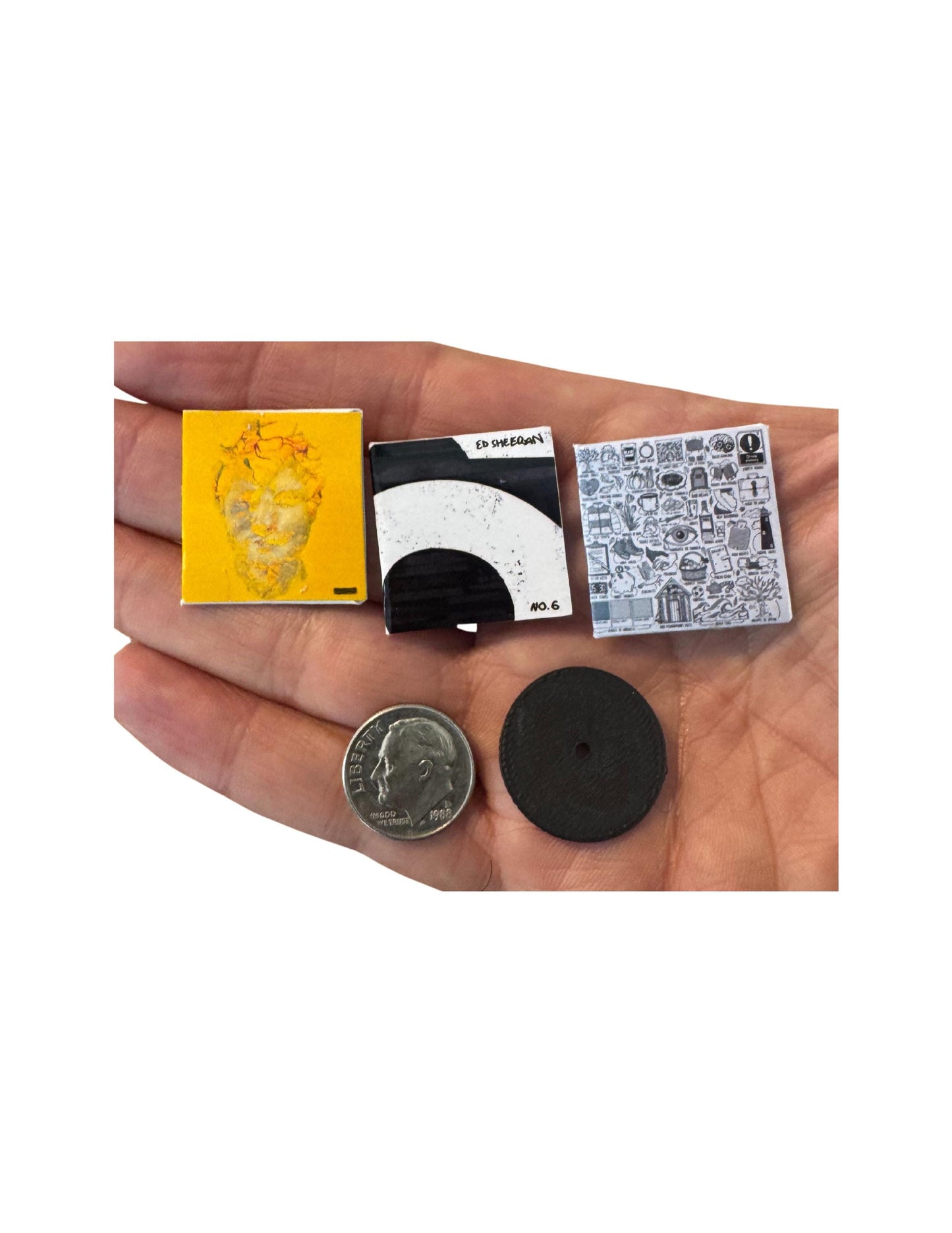 Miniature 1:12 Scale Ed Sheeran Vinyl Albums Dollhouse Decor