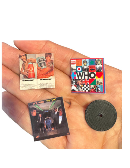 The Who Miniature Vinyl Records | 1:12 Scale Collectible Dollhouse Decor