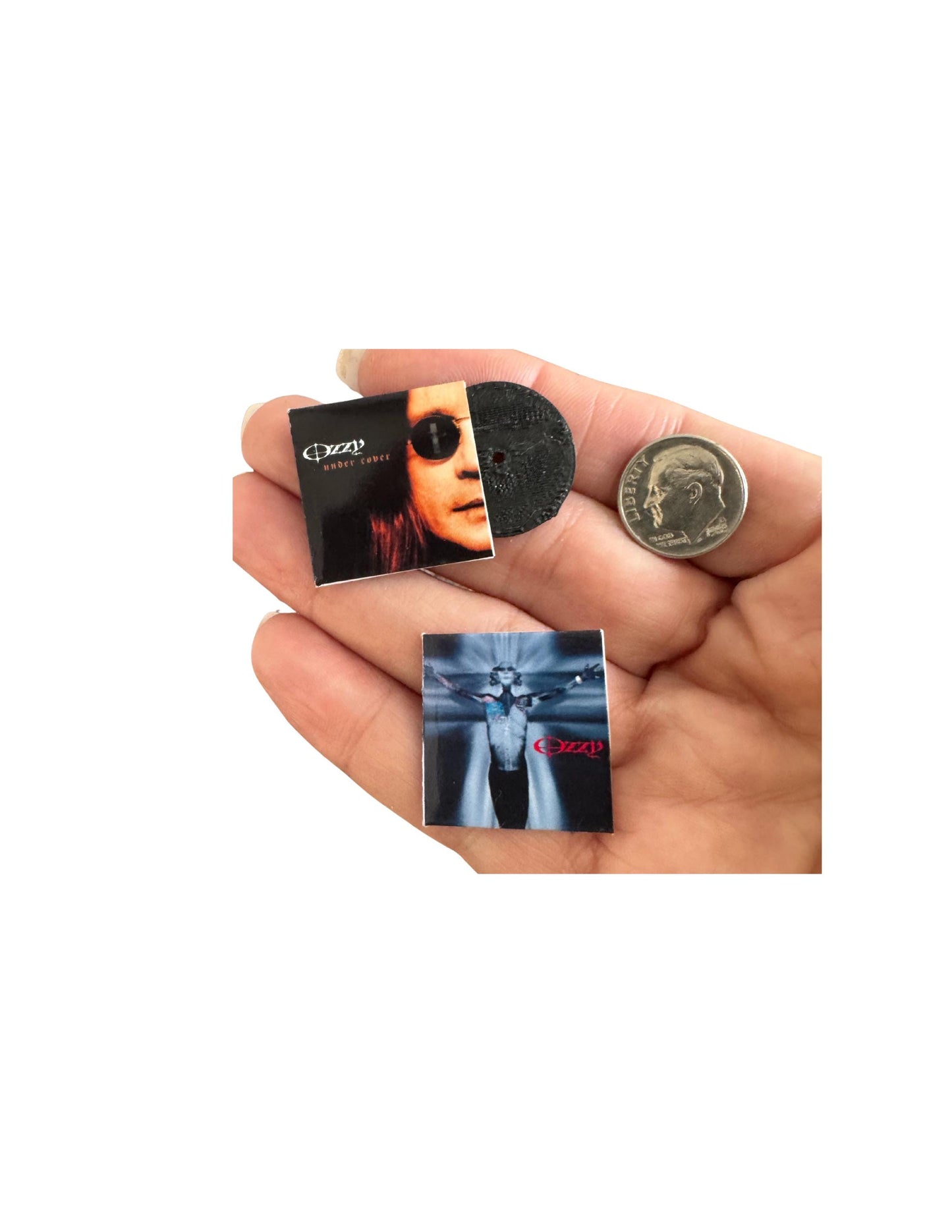 Miniature Ozzy Osbourne Vinyl Record, 1:12 Scale Dollhouse Decor