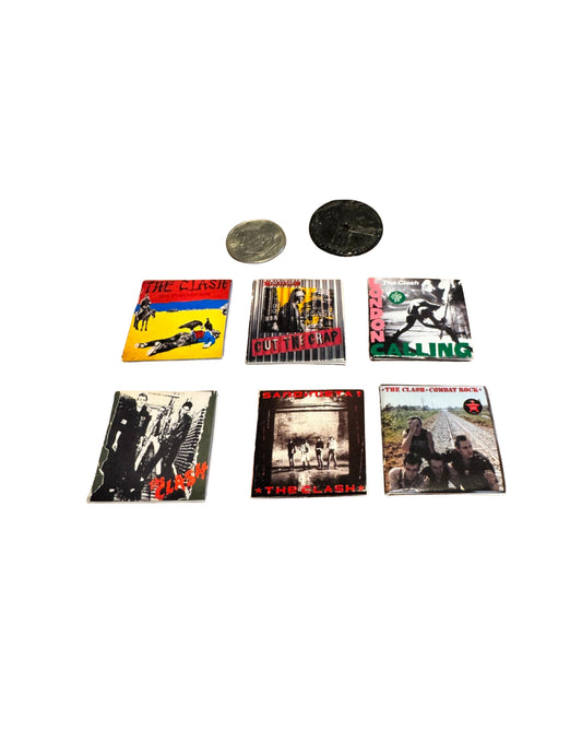 Miniature The Clash Vinyl Records – 1:12 Scale | Dollhouse Punk Rock Decor