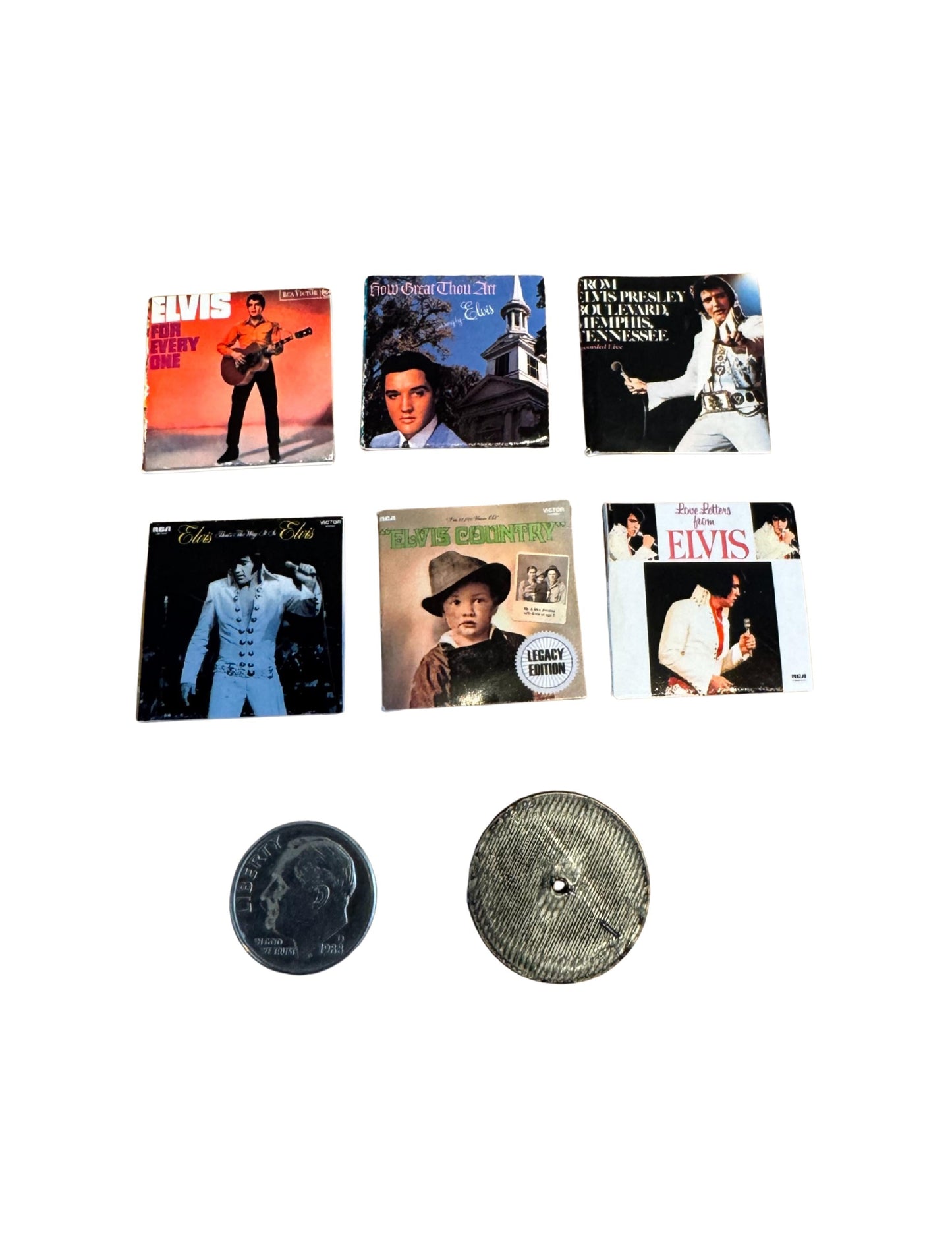 Miniature Elvis Presley Vinyl Records | 1:12 Scale Dollhouse Decor