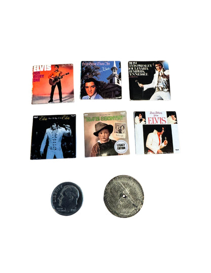 Miniature Elvis Presley Vinyl Records | 1:12 Scale Dollhouse Decor
