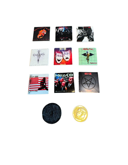 Mötley Crüe Miniature Vinyl Album Covers, 1:12 Scale Dollhouse Decor