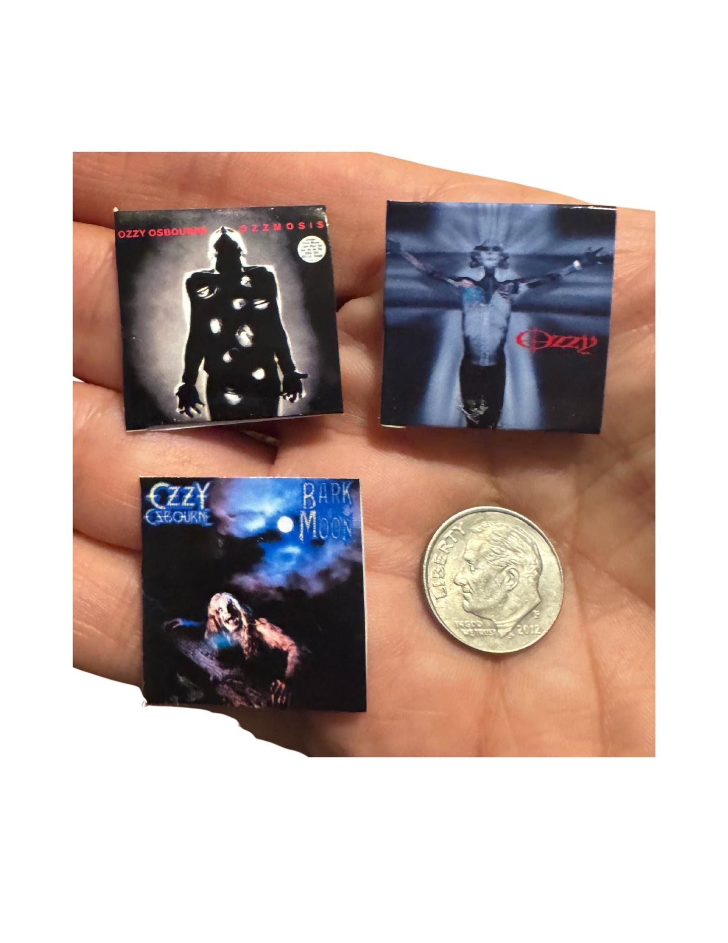 Miniature Ozzy Osbourne Vinyl Record, 1:12 Scale Dollhouse Decor