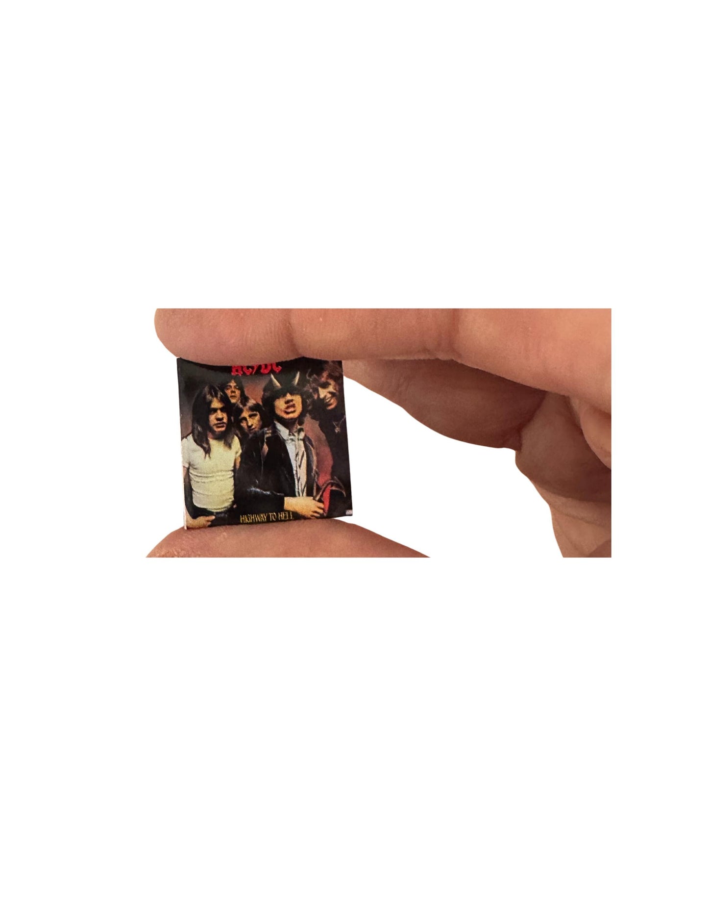 Miniature AC/DC Vinyl Records | 1:12 Scale Dollhouse Rock Decor