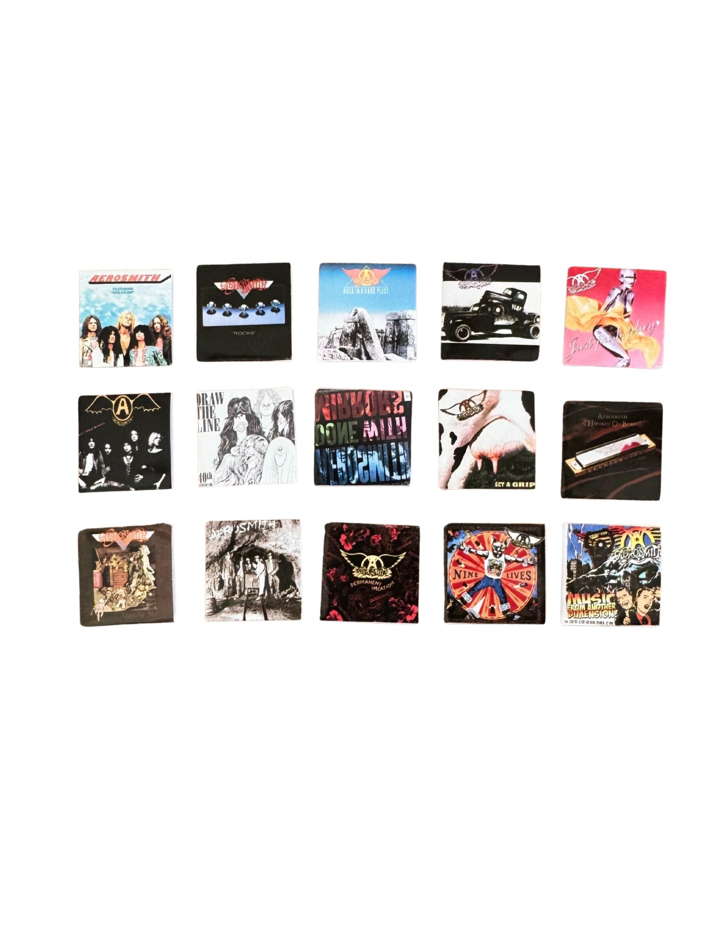 Miniature Aerosmith Vinyl Records | 1:12 Scale Dollhouse Rock Albums