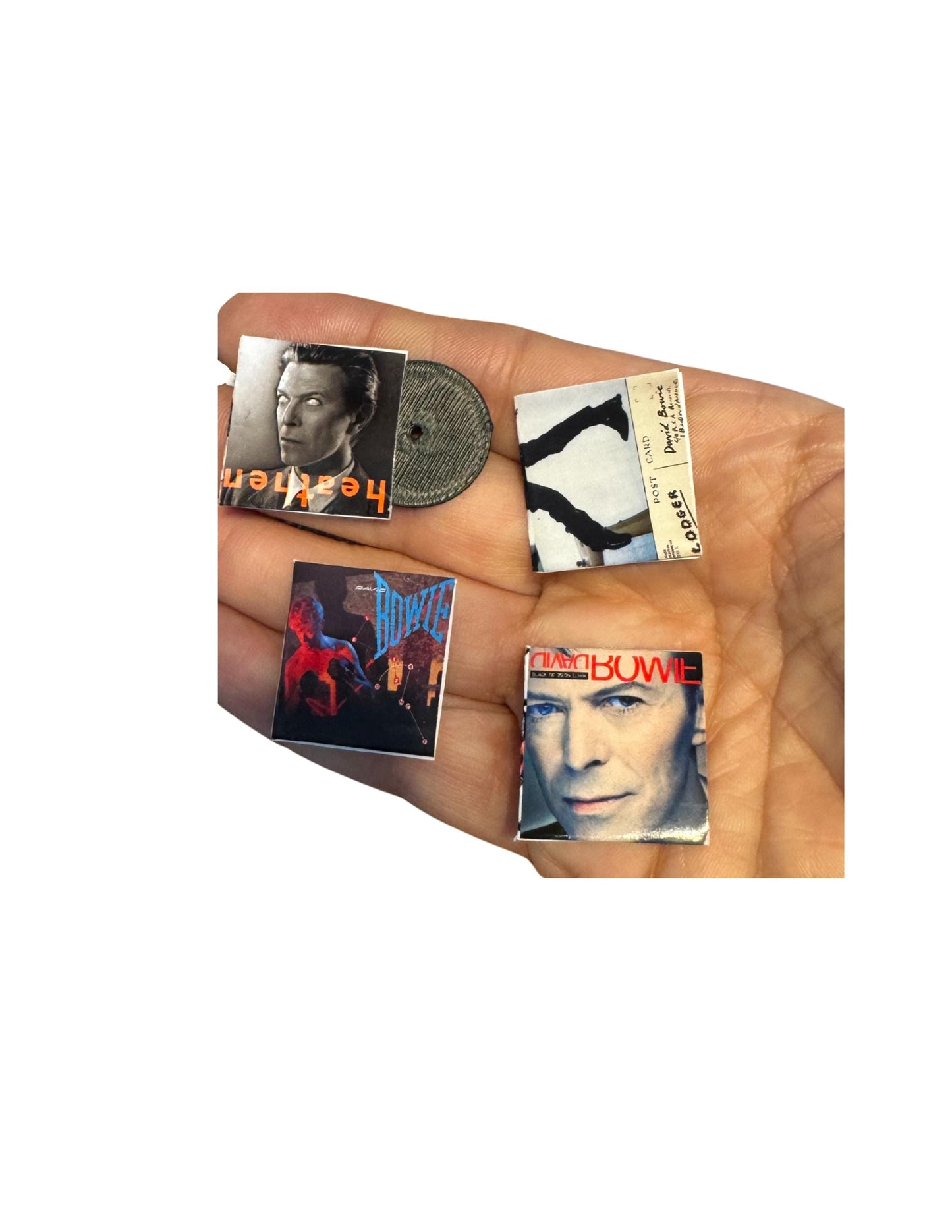 Miniature David Bowie Vinyl Record Set – 1:12 Scale Dollhouse Decor