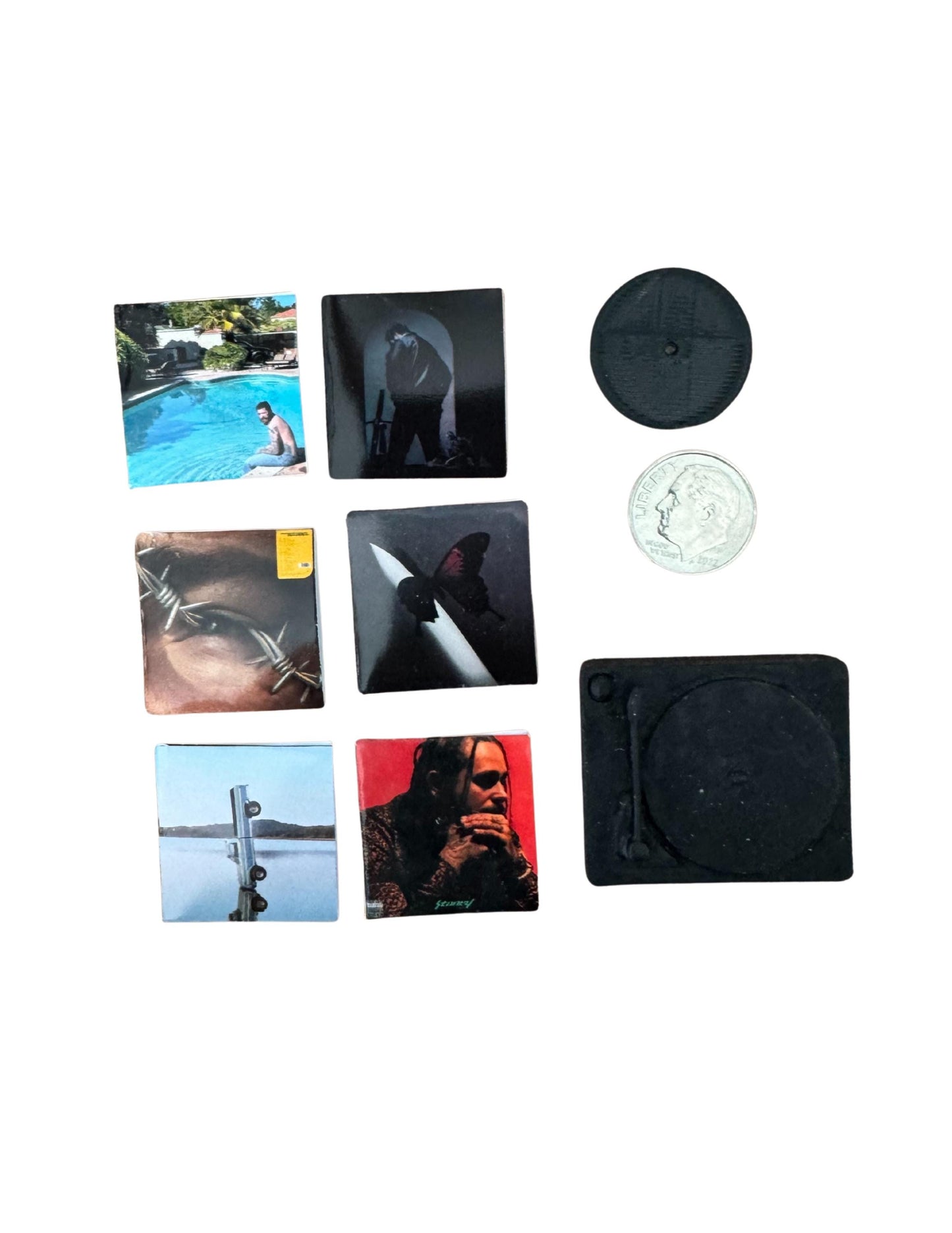 Miniature 1:12 Scale Post Malone Vinyl Records, Dollhouse Collectible