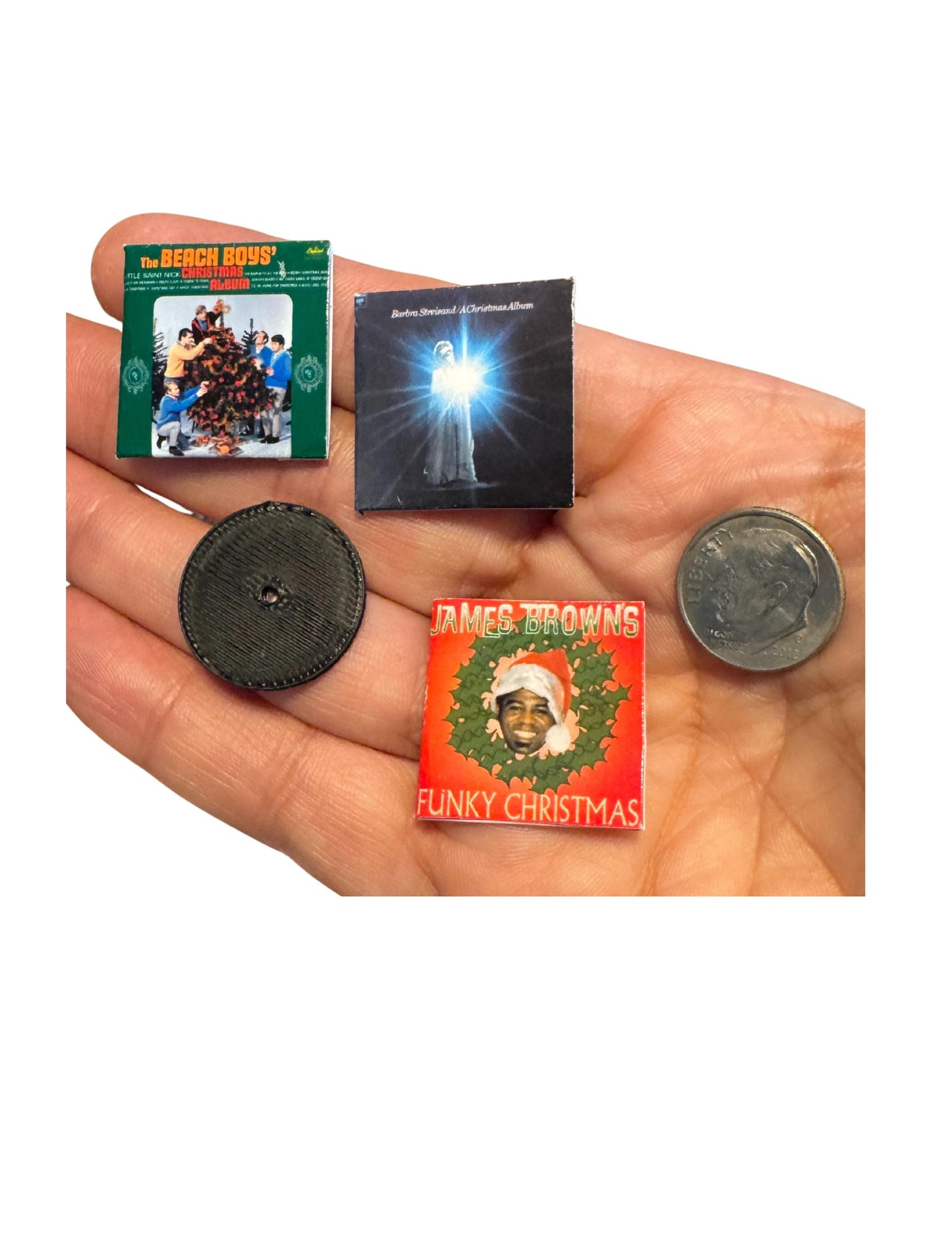 1:12 Scale Miniature Christmas Albums | Holiday Vinyl Records for Dollhouses
