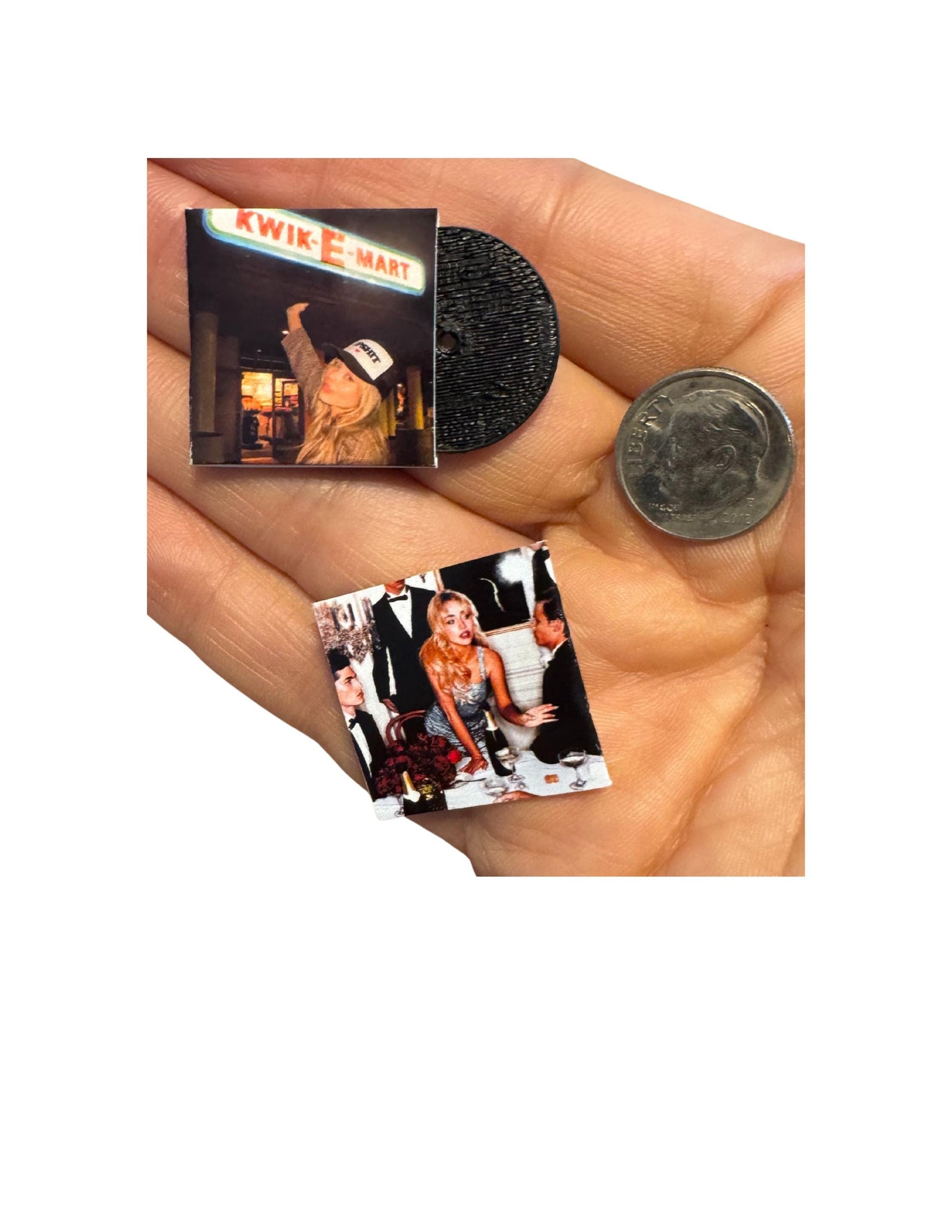 Mini Sabrina Carpenter Vinyl Albums with Mini Records Fan Gift Dollhouse Miniature