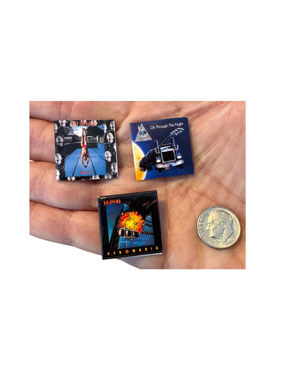 Miniature Def Leppard Vinyl Album Covers, 1:12 Scale Collectible