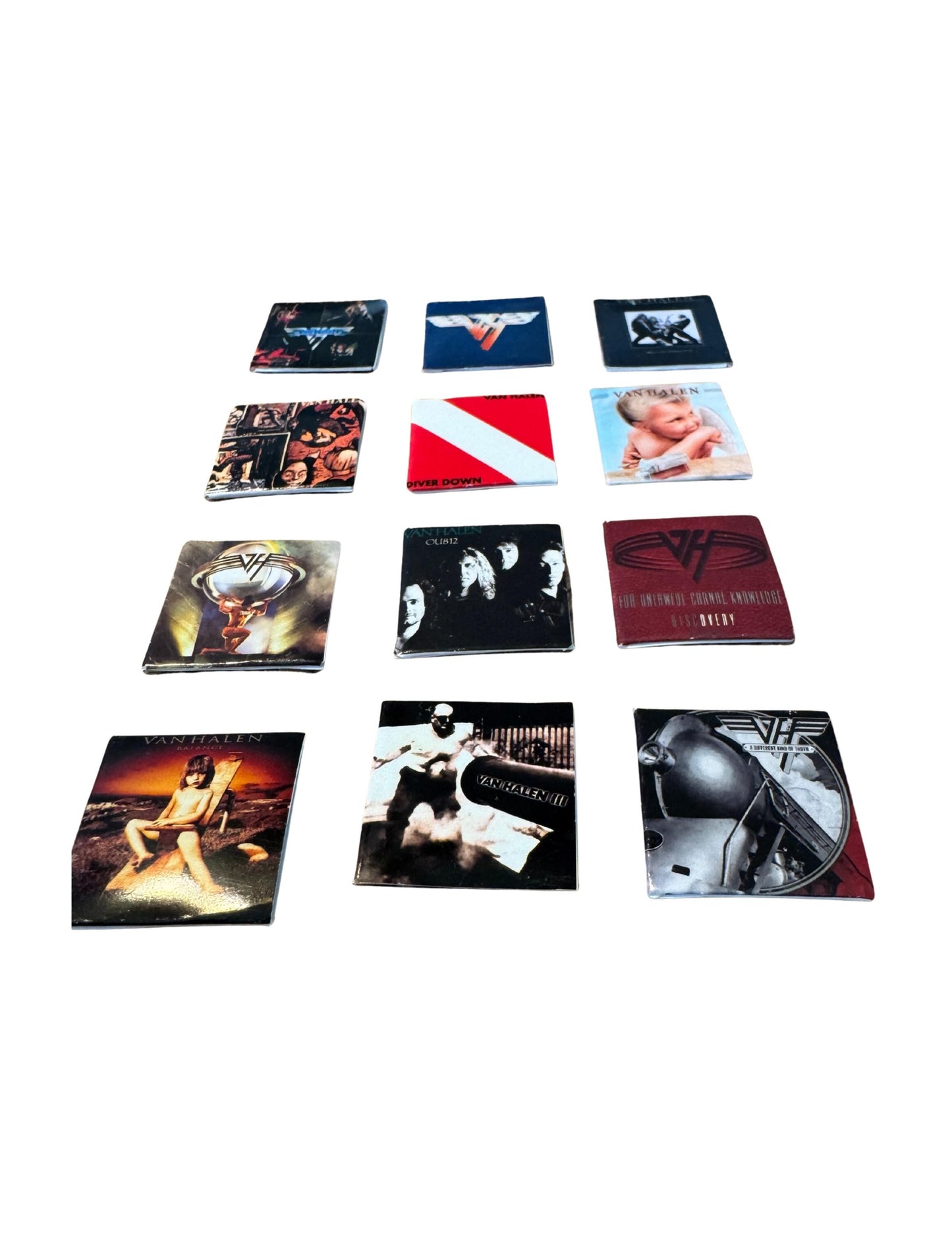 Miniature Van Halen Vinyl Album Covers, 1:12 Scale Collectible Dollhouse Decor