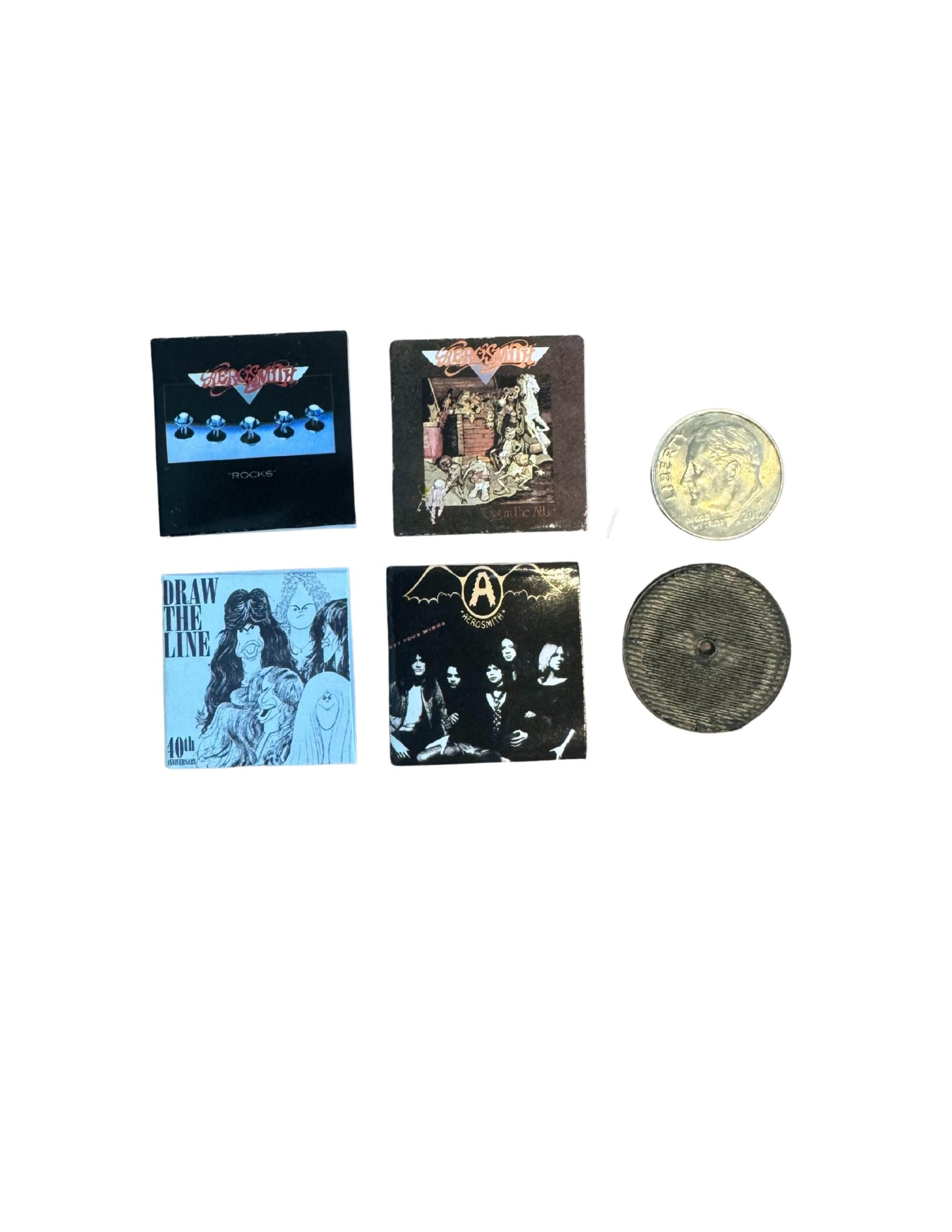 Miniature Aerosmith Vinyl Records | 1:12 Scale Dollhouse Rock Albums