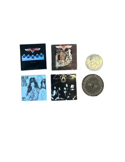 Miniature Aerosmith Vinyl Records | 1:12 Scale Dollhouse Rock Albums