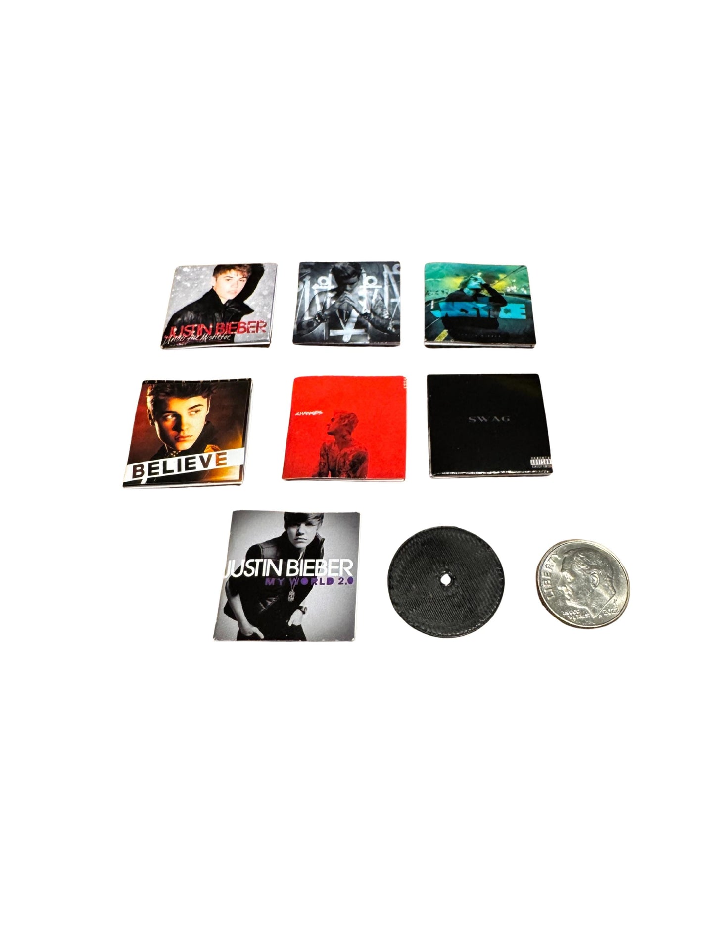 Miniature Justin Bieber Vinyl Record | Dollhouse Music Decor