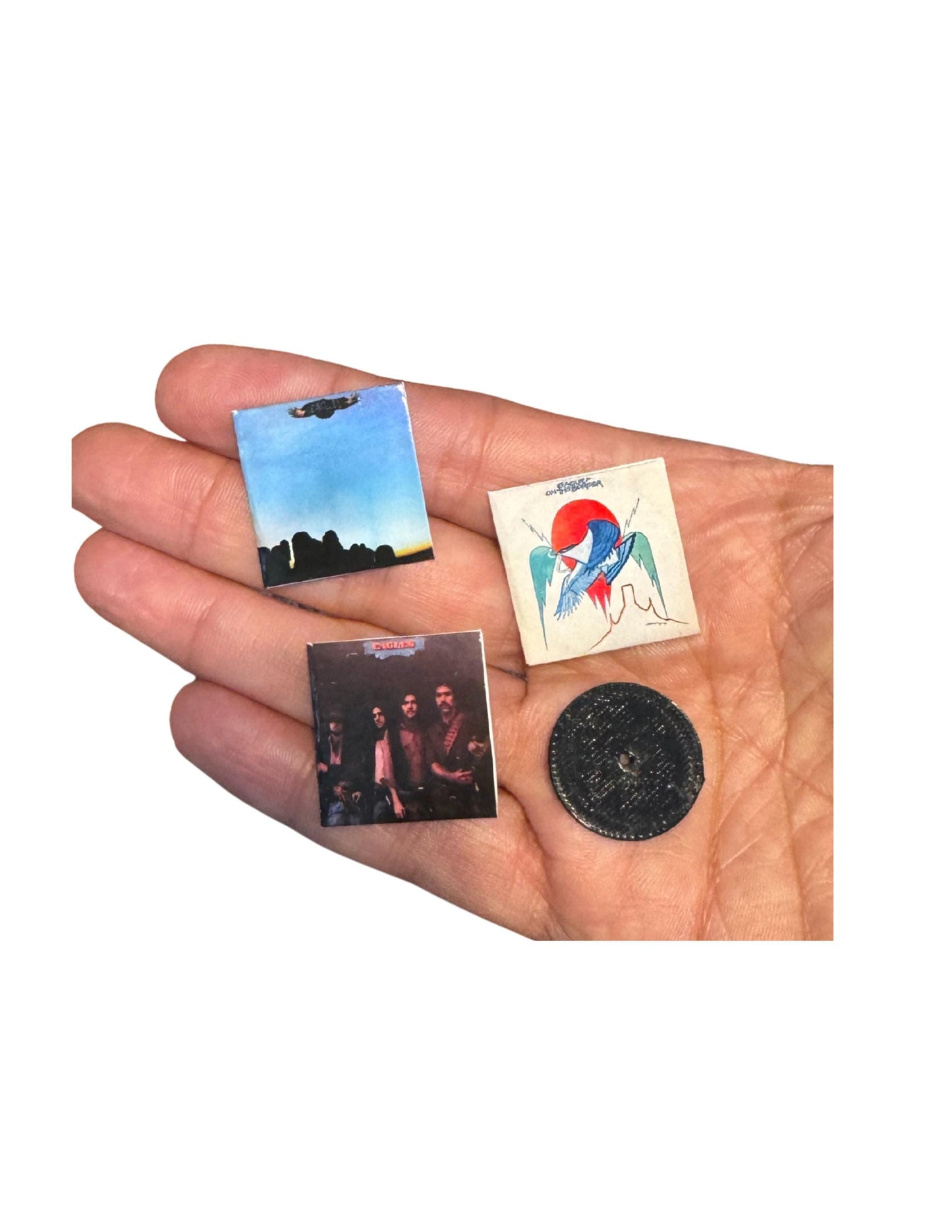 Miniature The Eagles Vinyl Record Set - 1:12 Scale Dollhouse Music Decor